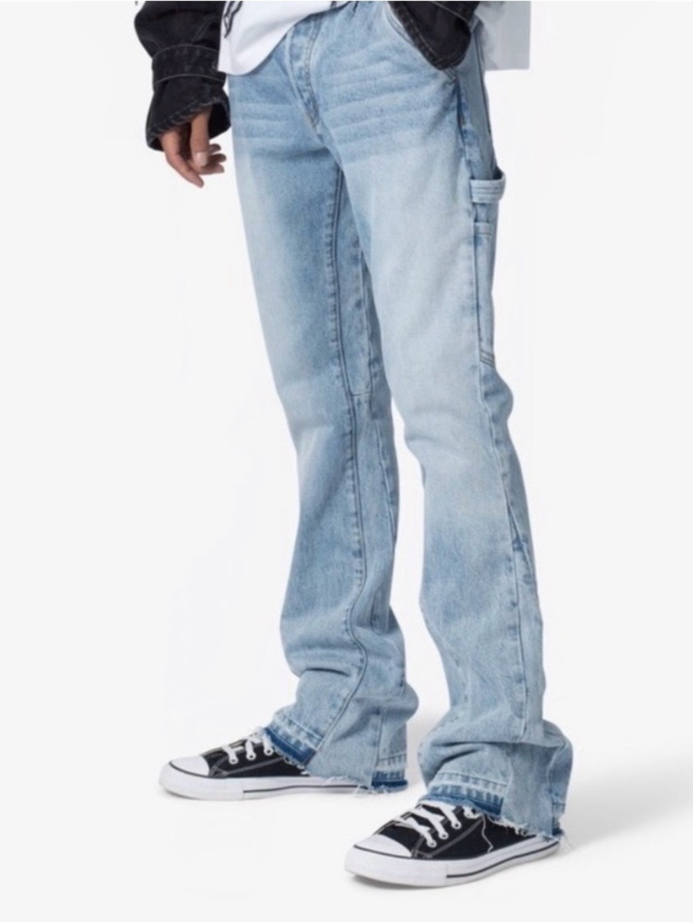 MNML Light Blue Bootcut Jeans - Picture 3 of 4